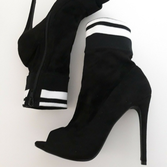 Charlotte Russe Shoes - Fitted Suede Sock Heels